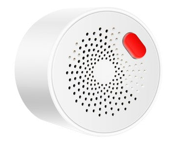SAMLARM Siren Zigbee – vit rund siren med röd indikator